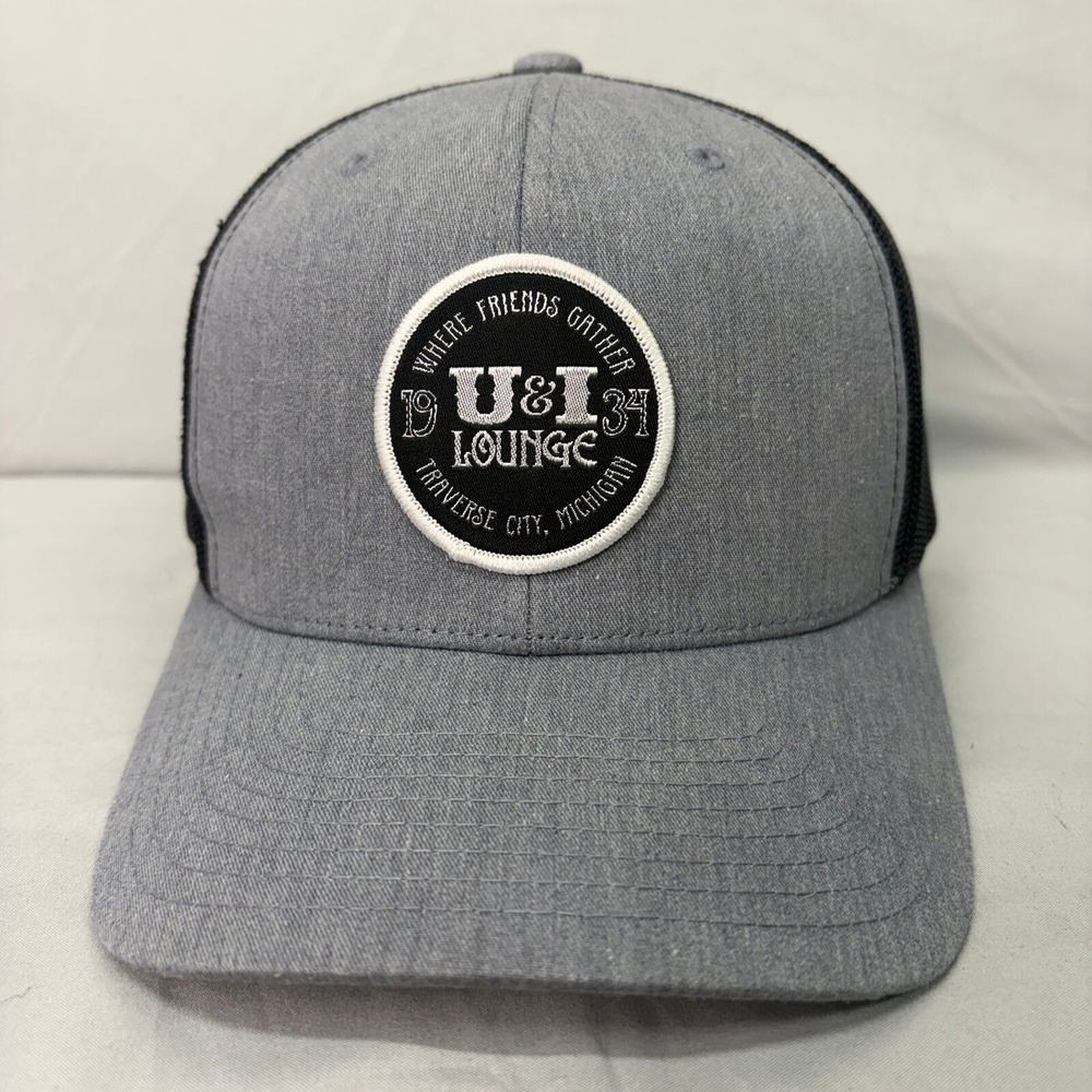 Yupoong U&I Lounge Trucker Hat Mens OSFA Gray Black Mesh Snapback Cap
